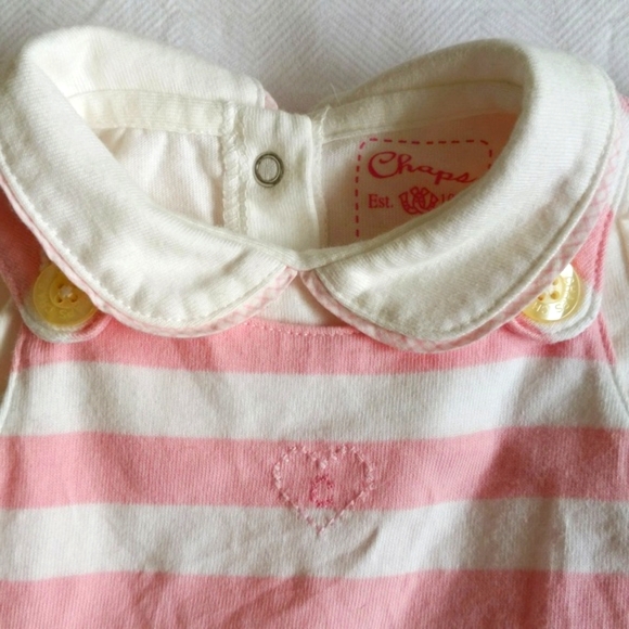 chaps preppy dropped waist jumper dress matching outfit set 3 months baby girl - Picture 3 of 8